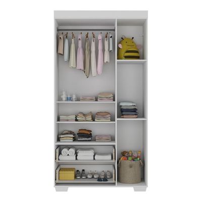 Guarda-roupas Infantil Flex 3 Portas E 2 Gavetas Algodão Doce Multimóveis Mp4245 Branco