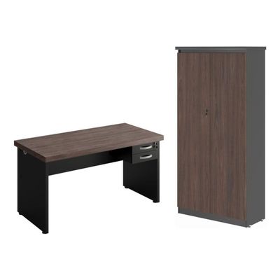 Kit De Mesa E Armario Beta Freijo Preto