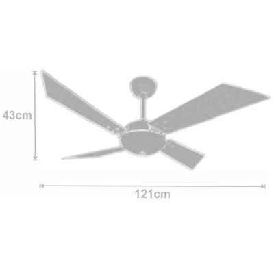 Ventilador De Teto Tecno Office Branco 127V 110V