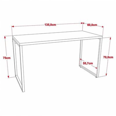 Conjunto Escritório Mesa E Estante 4 Prateleiras Nogal