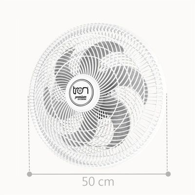 Ventilador Maggie Parede Branco Oscilante 127V Pás Prata 110V