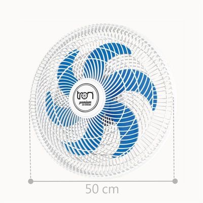 Ventilador Maggie Parede Branco Oscilante 127V Pás Azul 110V