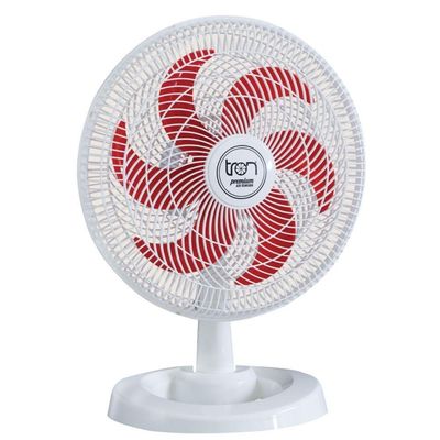 Ventilador Médio Maggie Branco Oscilante 127V Pás Vermelha 110V