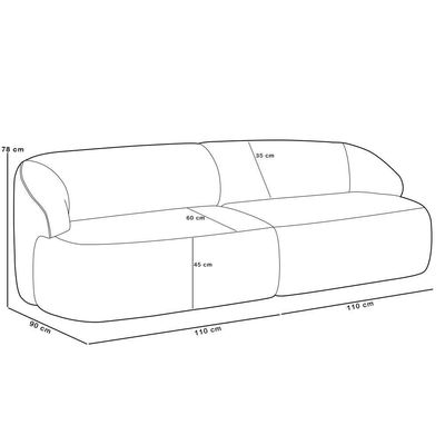 Sofá 3 Lugares Curvo Orgânico Com 02 Poltronas Living 220cm Barolo L06 Linho Cru