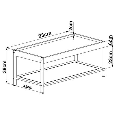 Conjunto Mesa De Centro E Mesa Lateral Para Sala Pés Madeira Moss A03 Nero Preto