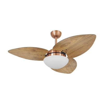 Ventilador De Teto Dormamu Cobre 3 Pás Rádica Freijó 220V 220V