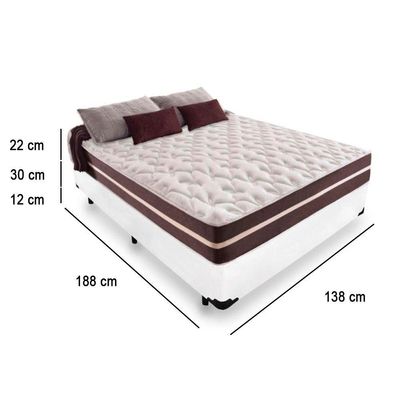 Cama Box Casal + Colchão De Molas Prime Colchões Classic Superlastic 138x188x64 Branco