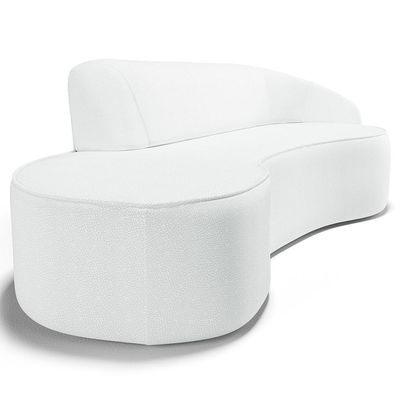 Sofá 4 Lugares Curvo Living Firenze Direito D02 Corano Branco 280cm C-12 - Lyam