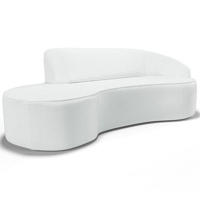 Sofá 4 Lugares Curvo Living Firenze Direito D02 Corano Branco 280cm C-12 - Lyam