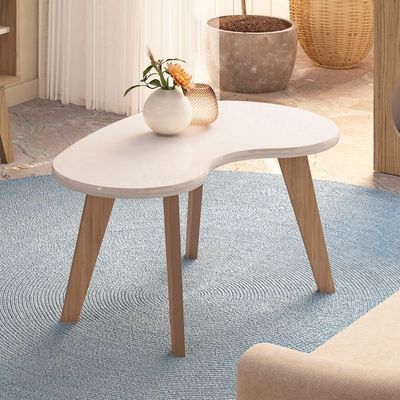 Mesa De Centro Organica Carvalho/off White Artely Off White/carvalho