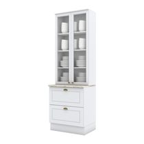 Cristaleira 2 Portas 2 Gavetas Americana Henn Branco Hp Com Nature