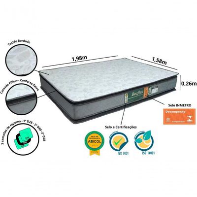 Colchão Espuma Becflex Queen Titan Pillow 1,58