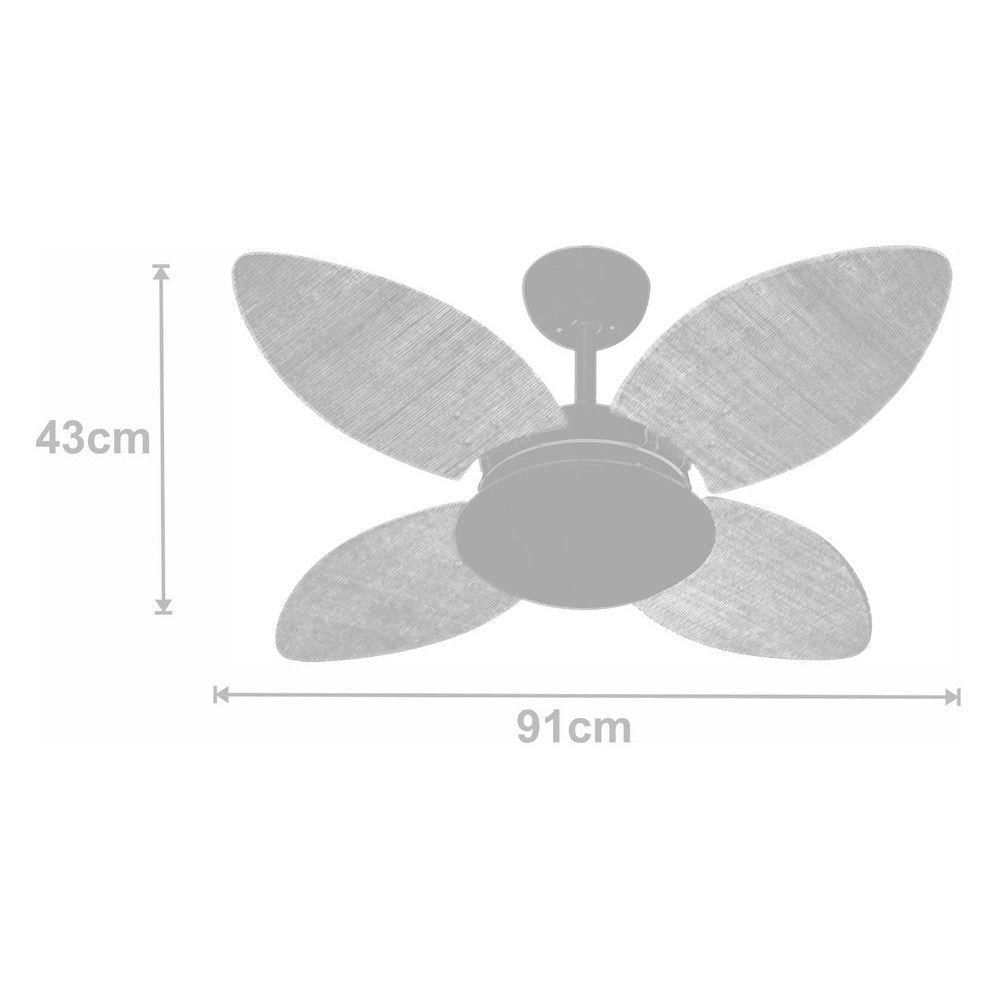 Ventilador Volare Mini Petalo Tabaco 220V E Controle Remoto