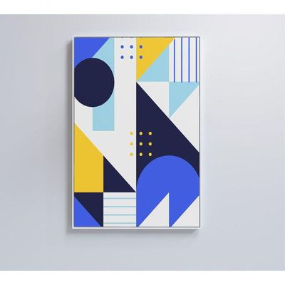 Quadro Geométrico Colorido 16 40x60 Cm Vidro Impresso