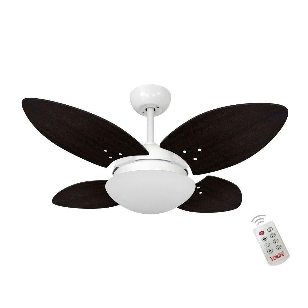Ventilador Volare Mini Petalo Tabaco 220V E Controle Remoto