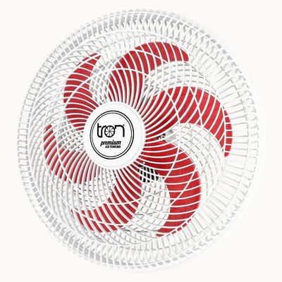 Ventilador Parede Lorena Branco Oscilante 220V Pás Vermelho 220V