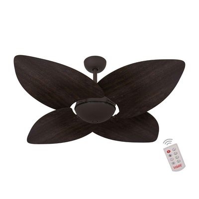 Ventilador De Teto Marrom 4 Pás 127V C/ Controle 110V