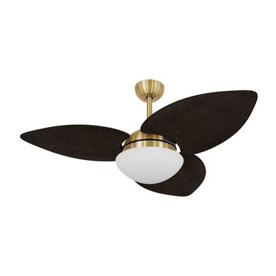 Ventilador De Teto Dormamu Dourado 3 Pás Palmae Tabaco 220V 220V
