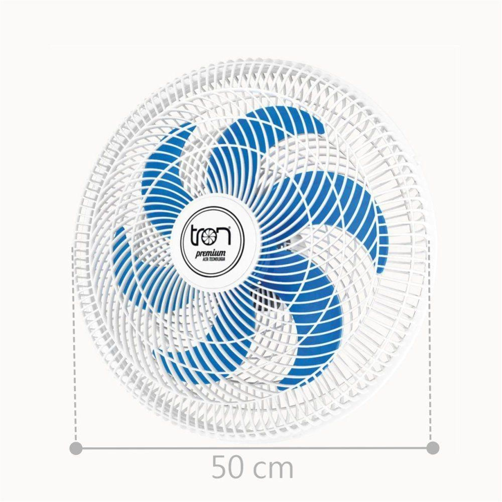 Ventilador Parede Lorena Branco Oscilante 127V Pás Azul