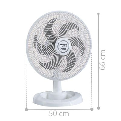 Ventilador Mesa Lorena Branco Oscilante 220V Pás Prata 220V