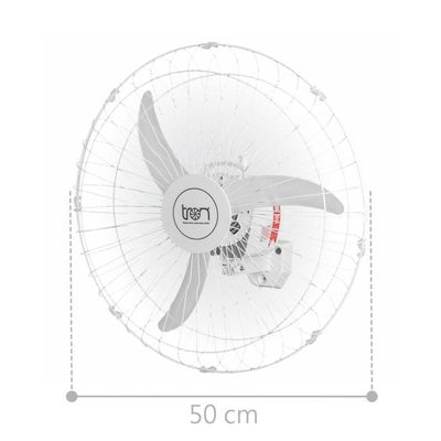 Ventilador De Parede América Bivolt Grade Em Aço Branco Bivolt
