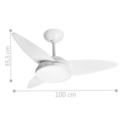 Ventilador Led Lian Branco 220V 3 Pás 220V