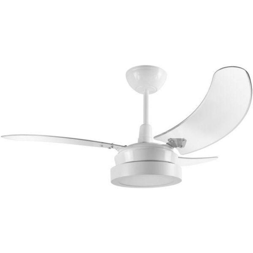 Ventilador Búzios Led Branco 220V 3 Pás Transparentes
