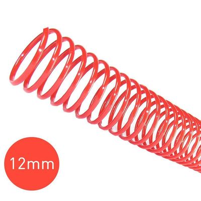 Espiral Encadernação Vermelho 12mm 70 Folhas 100 Unidades