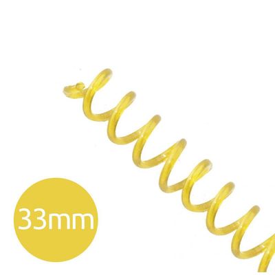 Espiral Encadernação Amarelo Transparente 33mm 250F 25Un