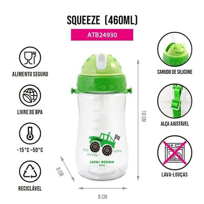 Kit Lancheira Térmica, Pote Marmita 400ml E Garrafa 460ml Infantil Piccolino Verde