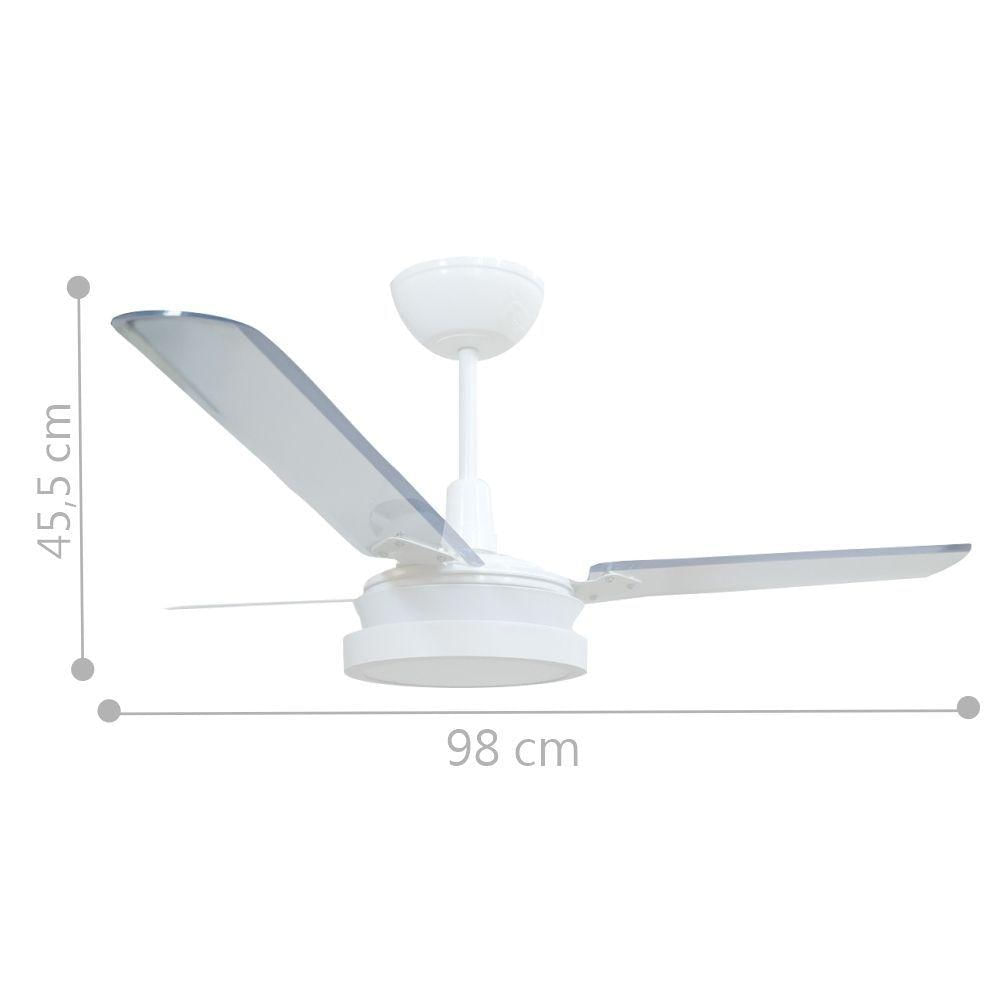 Ventilador Led Breeze Branco 220V 3 Pás Transparentes