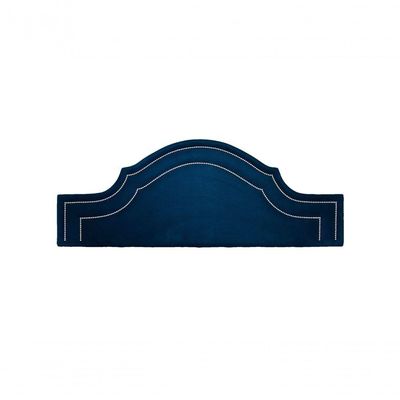 Cabeceira King Luxo 193x60 Suede Azul Tachas Prata