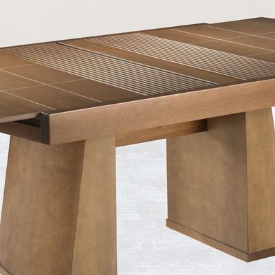Mesa De Jantar Extensivel 162 Ou 222 Cm Madeira Pinhao Nacc Pinhao