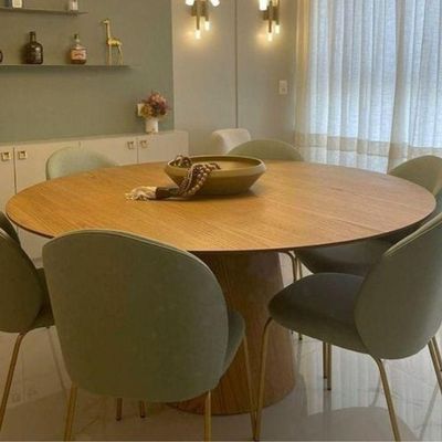 Mesa De Jantar Redonda Cone 150 Cm Freijó Cor Marrom