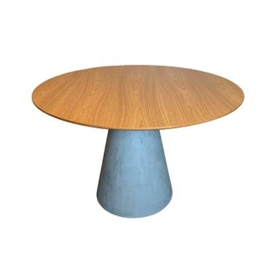 Mesa De Jantar Cone Redonda 120 Cm Cimento Queimado