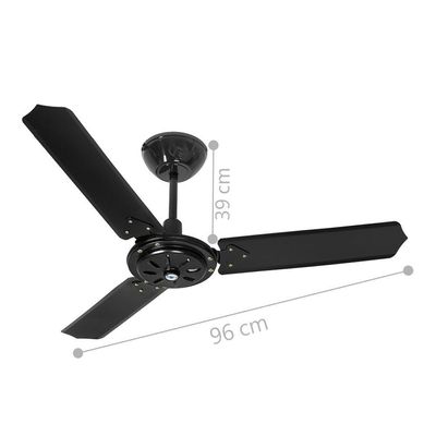 Ventilador Ipanema Preto 220V 3 Pás E Controle 220V