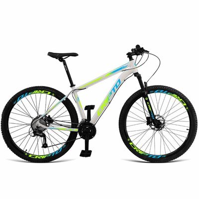 Bicicleta Aro 29 Cripto 24 Marchas Freios Disco  Branco/Azul