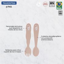 Jogo De Tralheres Infantil Tramontina Le Petit Rosa 02Pçs
