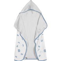 Toalha Baby C/ Capuz Tecebem Estampada C/ Fralda Greg Branco