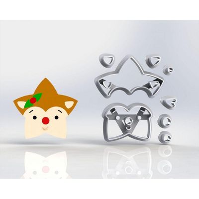 Cortador Natal Estrela Cervo Modular Tamanho 6cm