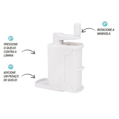 Ralador Queijo Manual Pratic Gourmet Laminas De Aço Cozinha