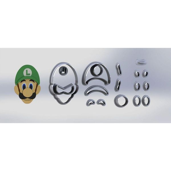Cortador Super Mario - Luigi - Modular Tamanho 6 Cm