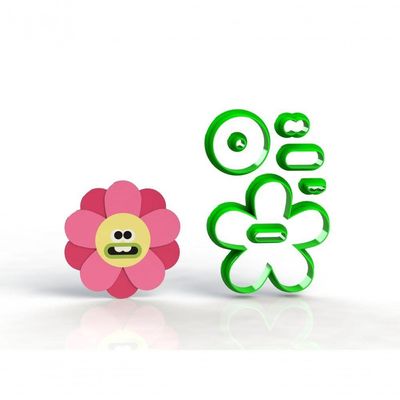 Cortador Trolls - Flor Modular Tamanho 5 Cm