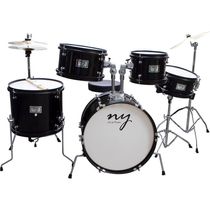 Bateria Acústica Infantil Junior 2T Preta New York