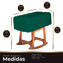 Moises Balanço Com Colchão Para Baby Cor Verde Esmeralda