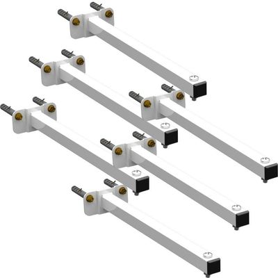 06 Suportes Refletor Base Reta Braço 100 Cm 6 Cjts - Branco