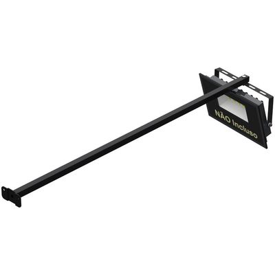 Suporte Refletor Base Reta Braço 100 Cm - Preto