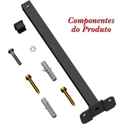 Suporte Refletor Base Reta Braço 100 Cm - Preto