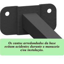 Suporte Refletor Base Reta Braço 100 Cm - Preto