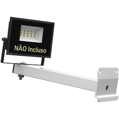 Suporte Refletor Inclinado Parede Braço 20 Cm Branco